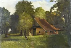 A. Bolders, Boerderij de Bommelas, Olieverf op linnen