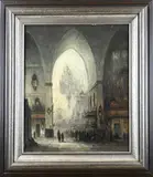 Gerard Nijland, Kerkinterieur, 1931, Olieverf op linnen