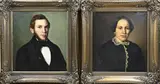 2x J. Velten, portret man + portret vrouw, Olieverf op linnen