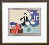 U. Brunelleschi, Figuren bij balkon, Gouache op papier