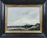 Antoon Markus, Dorp in duinen, Olieverf op linnen