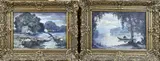 Pendant Paul Matthes, 2x Landschap, Olieverf op linnen