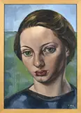 R. Westbroek de Leeuw, Dames portret, 1952, Olieverf op linnen