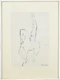 Toon Kelder, Jongleur op paard, Houtskool op papier