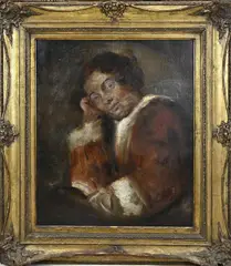 Damesportret by L. von Löfftz, Olieverf op linnen, sold Jul 2025