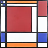 Jan van Dijck, Mondriaan-stijl, Acryl op linnen