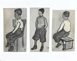 Klaas Bernink, Drie Twentse jongens, Houtskool op papier