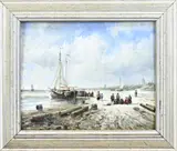 H. Balman, Hollands stadsgezicht, Olieverf op paneel