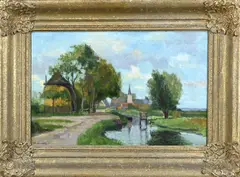 Anton Smeerdijk, Landschap bij Kortenhoef, Olieverf op linnen