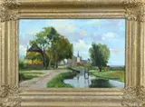 Anton Smeerdijk, Landschap bij Kortenhoef, Olieverf op linnen