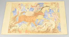 Gerard Hordijk, Studie figuren met paarden, Gemengde techniek op papier