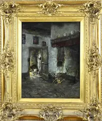 Arthur Briët, Hollands interieur, Olieverf op linnen