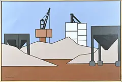 Klaas Bernink, IJsselpoort Deventer, Acryl op linnen