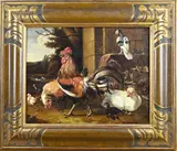 J.H. Mensink, Pluimvee (naar Hondecoeter), Olieverf op linnen