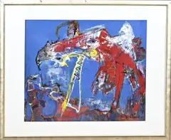 Jan te Wierik, Roofvogel, Acryl op papier