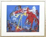 Jan te Wierik, Roofvogel, Acryl op papier
