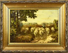 Wim Nefkens, Schapen, Olieverf op linnen