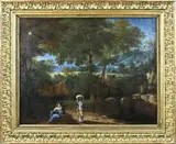 Italiaanse School, Italiaans landschap met twee dames, Olieverf op linnen