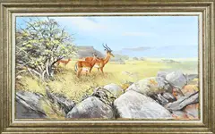 Cees Roorda, Afrikaans landschap, Olieverf op linnen
