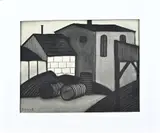 Klaas Bernink, Kolenloods II, Zwart krijt op papier