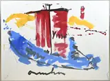 Groot werk van Anton Heyboer, Zeilboot, Plakaatverf op papier