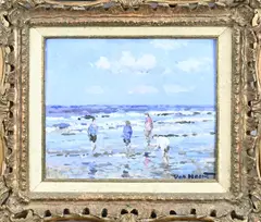 Pieter van Noort, Strand, Olieverf op paneel