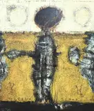 Mariusz Krawczyk, Moderne figuren compositie, Acryl op linnen