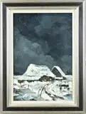 Louis Ector, Boerderij in de sneeuw (Oirschot), Olieverf op linnen