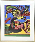 Guillaume Corneille, Vrouw met duif, Litho op papier