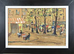 M. Bidwell, Parijs, Gouache op karton