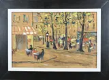 M. Bidwell, Parijs, Gouache op karton
