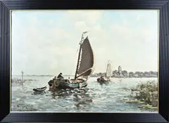 Aarnout van Gilst, Platbodems op Hollands meer, Olieverf op linnen