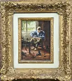 Simon Duiker, Handwerkende man, Olieverf op linnen