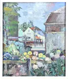 Bert Schaap, Bloemen bij Spaarn Dam, Olieverf op linnen
