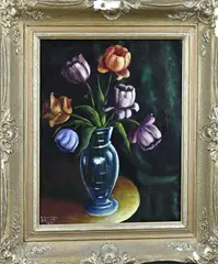 Stilleven by R. Rounivkov, 1939, Olieverf op linnen, sold Jan 2025