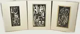Drie werken van Eef de Weerd, Abstract, Gemengde techniek op papier