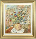 B. Franssen, Vaas met bloemen, 1939, Olieverf op linnen