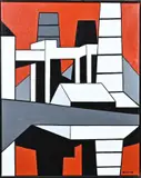 Klaas Bernink, Fabriek Rheine, Acryl op linnen