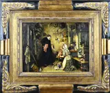 A. Franke, Keuken met figuren, Olieverf op paneel
