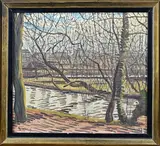 H.F.Bieling, Landschap met ven, Olieverf op paneel