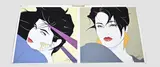 Twee lithografieën van Patrick Nagel, 2x Dames portret, Twee lithografieën van Patrick Nagel