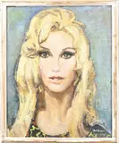 Pol Dom, Portret vrouw, Olieverf op paneel