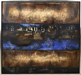 Marjola Jaska, Abstract met figuren, Olieverf op linnen