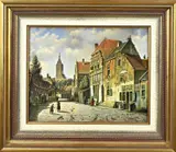 Gerrit Meester, Romantisch stadsgezicht, Olieverf op linnen