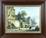 Gerrit Meester, Hollands stadsgezicht, Olieverf op linnen