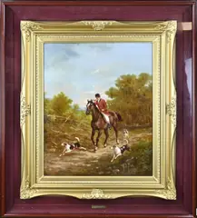 G. di Pietro, Ruiter te paard, Olieverf op linnen