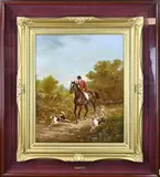 G. di Pietro, Ruiter te paard, Olieverf op linnen