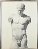 C. v.d Waals, Buste Romeins beeld, 1911, Tekening op papier