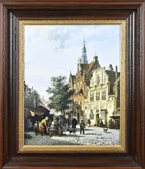 Gerrit Meester, Hollands stadsgezicht, Olieverf op linnen