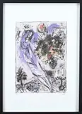 Lithografie Marc Chagall, Fantasie voorstelling, Lithografie Marc Chagall